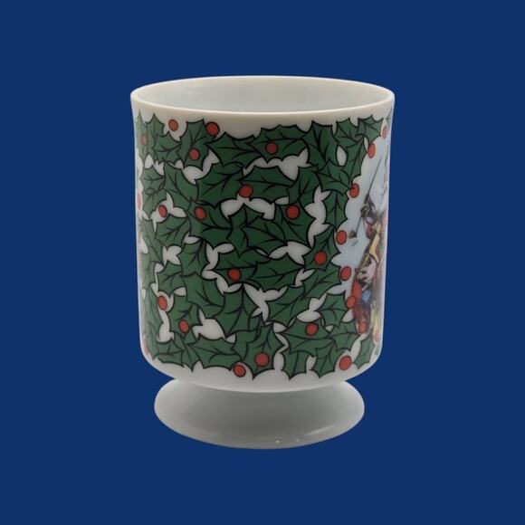 Kurt Adler Christmas Victorian Print Santa Claus Holiday Cup Mug Holly Berries - Picture 9 of 13